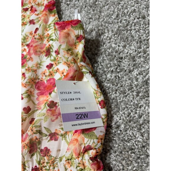 NWT TAYLOR Womens Sz 22W Floral Sleeveless Elastic Waist Lined Maxi Dress - Picture 7 of 10